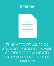 El número de usuarios atacados por ransomware criptográfico aumentó casi 3 veces en el tercer trimestre